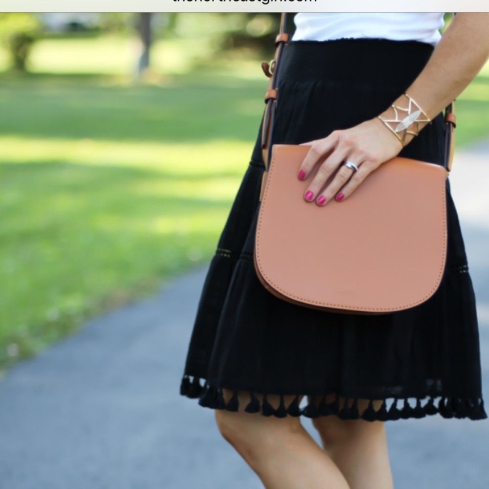 Loft Black Tassel Skirt